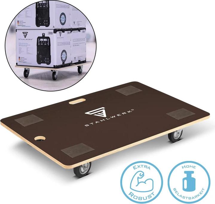 Immagine prodotto Stahlwerk Carrello fino a 300 kg 90x60 cm Carrello per il trasporto Tavola rotante Carrello per il trasporto (300 kg)
