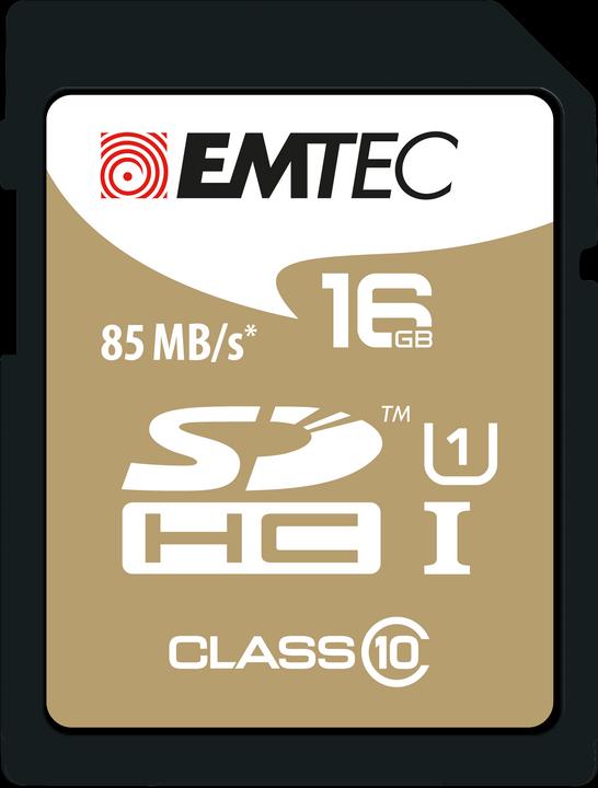 Emtec Gold+ Flash memory card (16 GB, SDHC, U1, UHS-I)