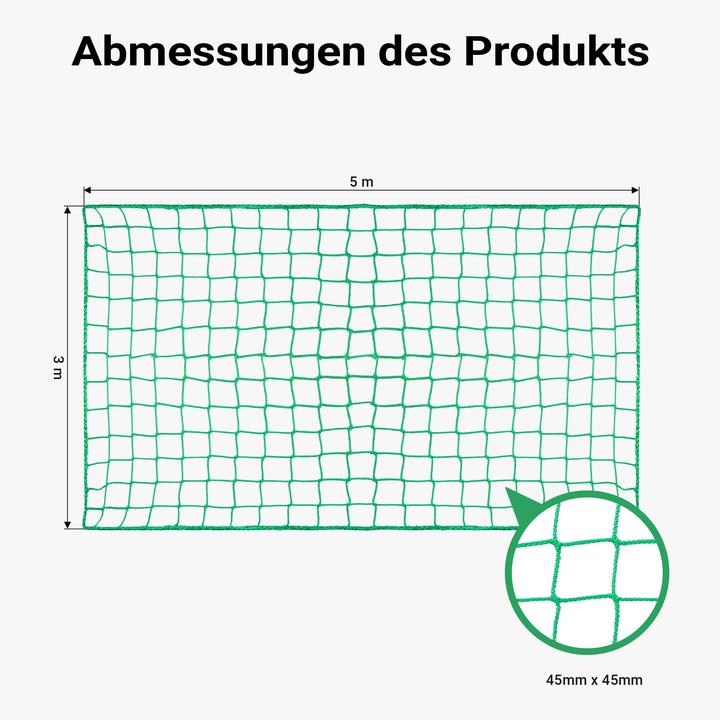 Produktbild Wiltec Ladungssicherungsnetz 5x3m Grün Anhänger Randkördel Witterungsbeständig
