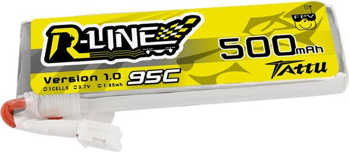 Immagine prodotto Tattu Batteria RC LiPo 500 mAh 3,7 V 95C R-Line (3.70 V, 500 mAh)