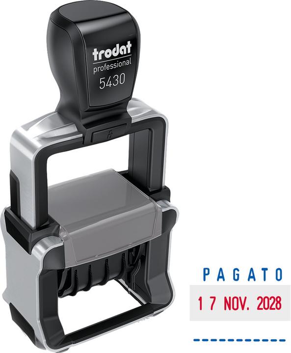 Actual product image Trodat Date stamp with texts