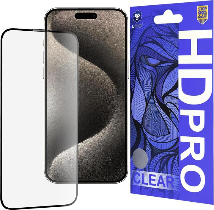 Immagine prodotto Lito - HD Pro Clear - iPhone 15 Pro Max - Black (Apple iPhone 15 Pro Max)