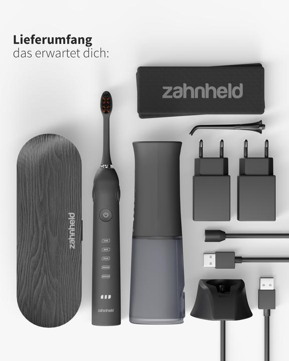 Actual product image Zahnheld Sonic toothbrush + oral irrigator black (Sonic toothbrush)