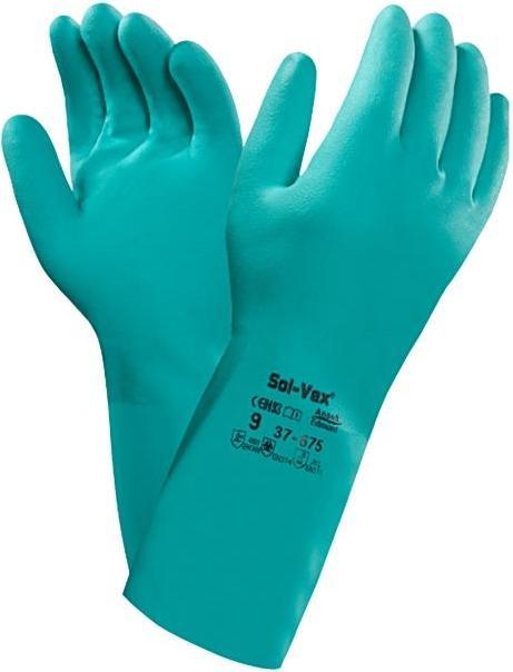 Actual product image Ansell Chemical gloves AlphaTec Sol-Vex 37-675 size 7 green EN 388, EN 374, EN 1149 PPE category III (7)