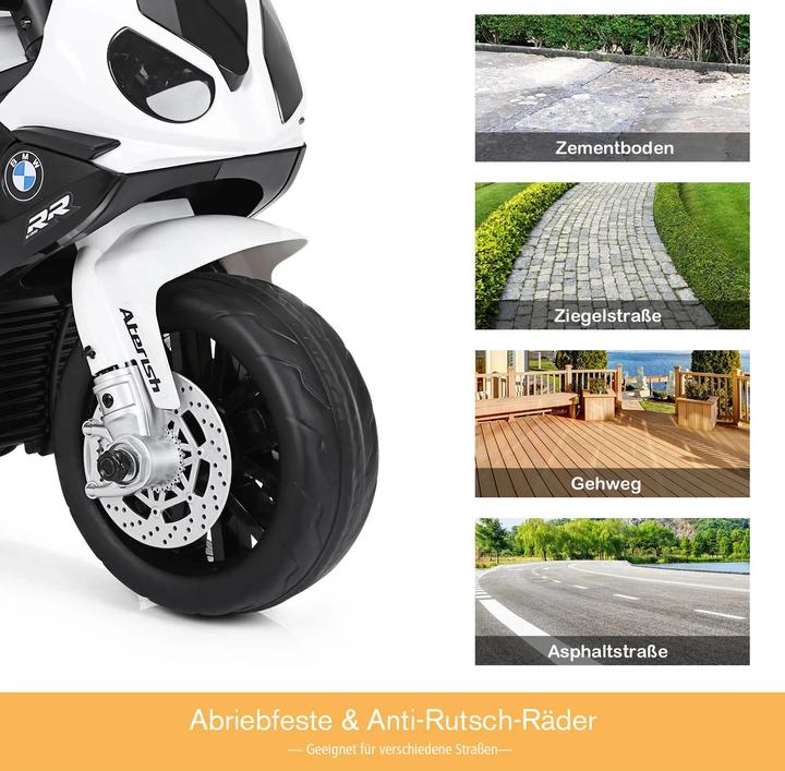 Actual product image Homcom Kinder Elektro Motorrad mit Licht- und Soundeffekte BMW S1000 RR Weiss (6 V)