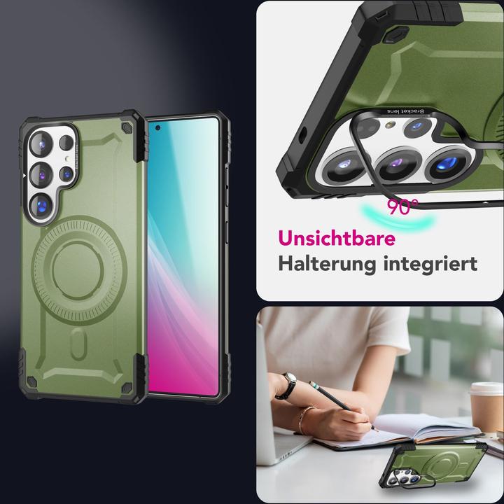 Immagine prodotto Nalia Granite - Armor Panzer Hülle mit MagSafe Ring und Ständer - Military Hardcase (Samsung Galaxy S25 Ultra)