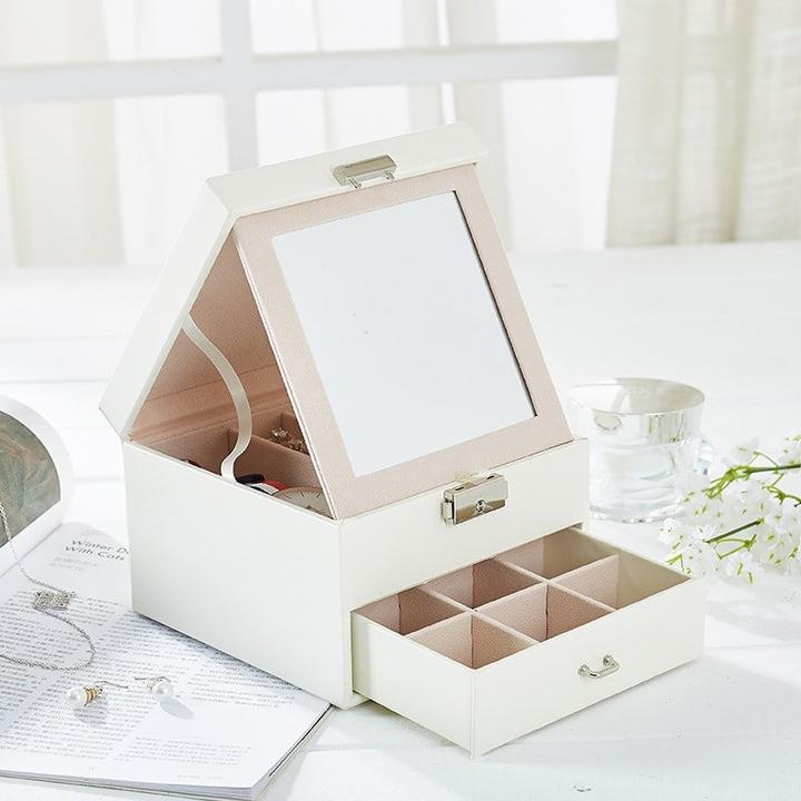 Actual product image JTI Lockable jewellery box 16 x 16 cm - White
