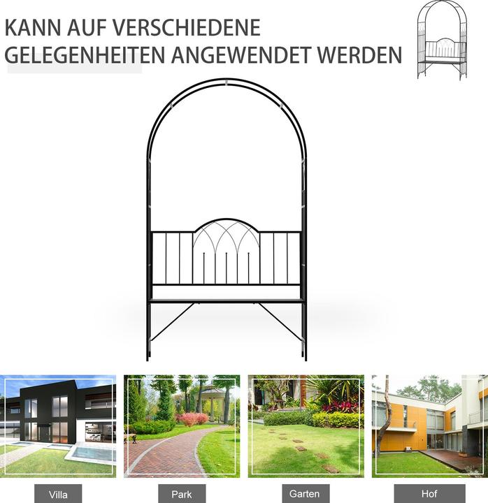 Actual product image Outsunny Bench with rose arch