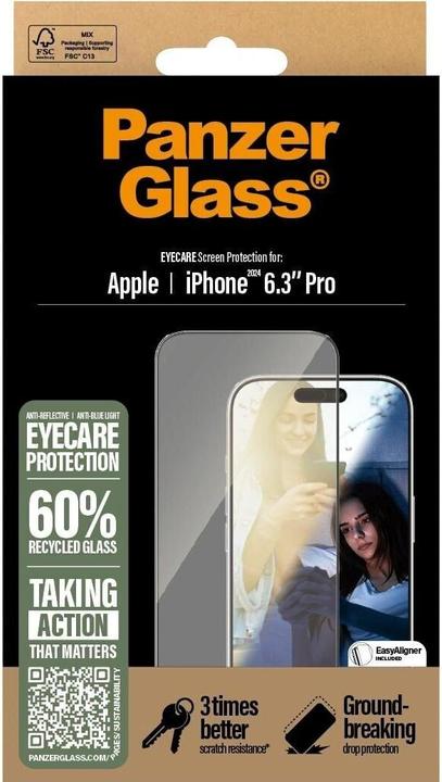 Produktbild PanzerGlass Eyecare Screen Protection (1 Stück, Apple iPhone 16 Pro)