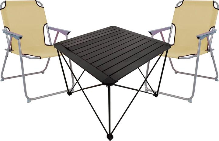 Mojawo 3-piece camping furniture set Camping table Camping chair L70xW70xH56cm