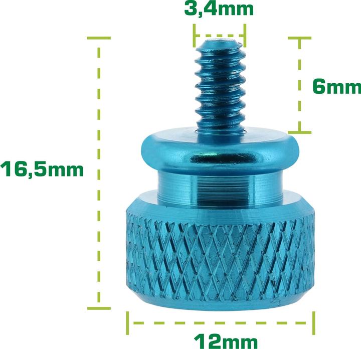 Actual product image Aquatuning Thumbscrews housing blue bigpack (10 pieces)