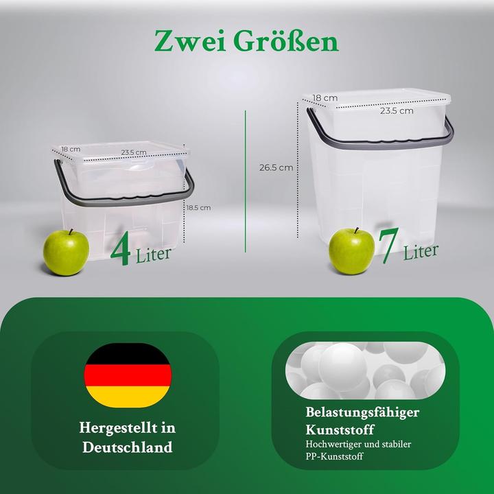 Produktbild Novaliv Sparset Waschmittelbox mit Deckel 4 Liter + 7 Liter Transparent und Dosierlöffel Box Waschpu (7 l)
