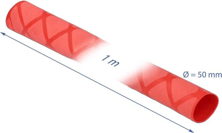 Immagine prodotto Delock Tubo termorestringente X-pattern antiscivolo 1 m x 50 mm rosso (1 x)