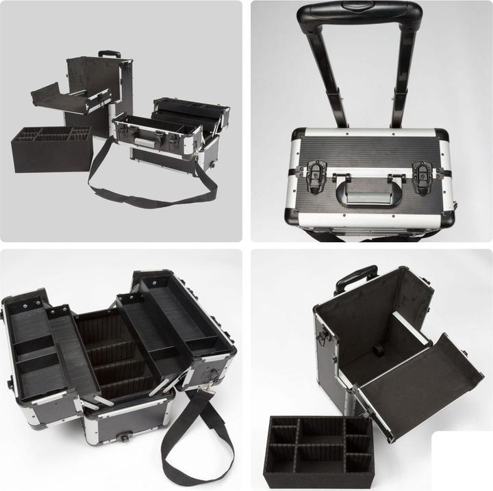 Image du produit Velleman MALLETTE TROLLEY EN ALUMINIUM - 370 x 270 x 670 mm - NOIR (66.90 l, M (50 - 90l))