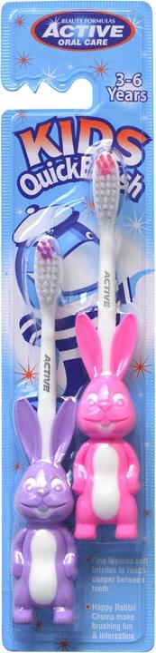 Beauty Formulas Active Oral Care - Kids Quick Brush 3-6 Years Toothbrushes For Children Rabbit 2 Pcs. (2 x)