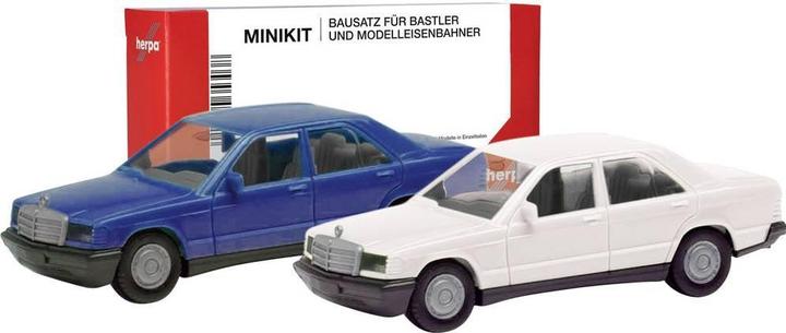 Image du produit Herpa 012409-009 H0 PKW Modell Mercedes Benz 190E, blau und classicweiss