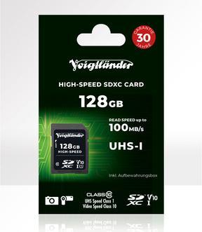 Actual product image Voigtländer High-Speed SDXC 128GB UHS-I Cl10,U1,V10 (128 GB, SDXC, U1, UHS-I)