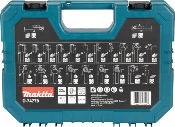 Actual product image Makita D-74778 (10 mm, 12 mm, 16 mm, 6.35 mm, 19 mm, 8 mm, 31.8 millimetres, 12.7 mm, 22.2 mm, 17.3 millimetres, 20 mm, 15 mm, 25.4 mm)