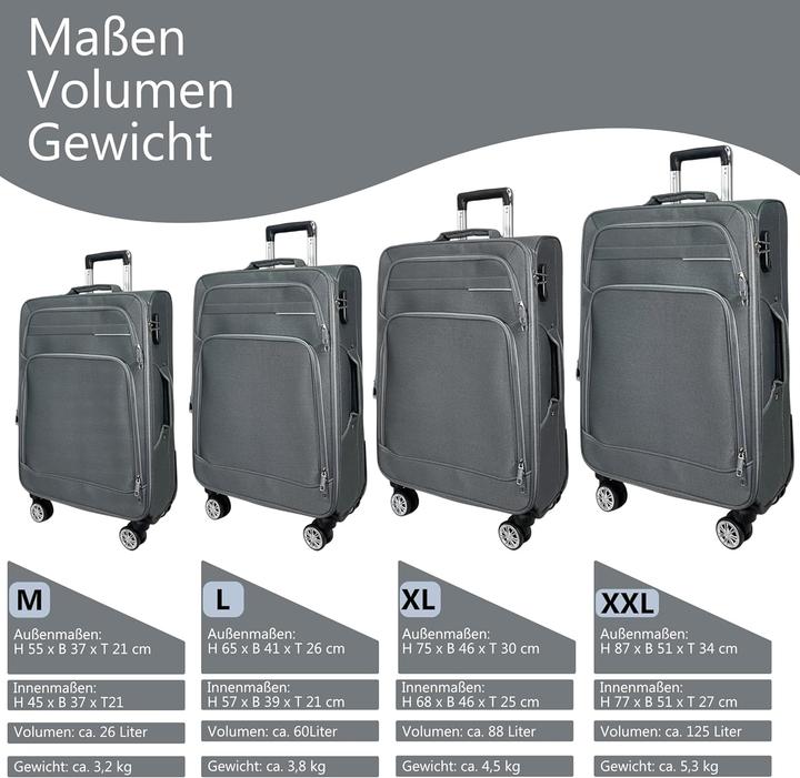 Produktbild My Travel Bag Erweiterbarer Weichgepäck-Reisekoffer XL mit Zwillingsrollen (88 l, M (50 - 90l))