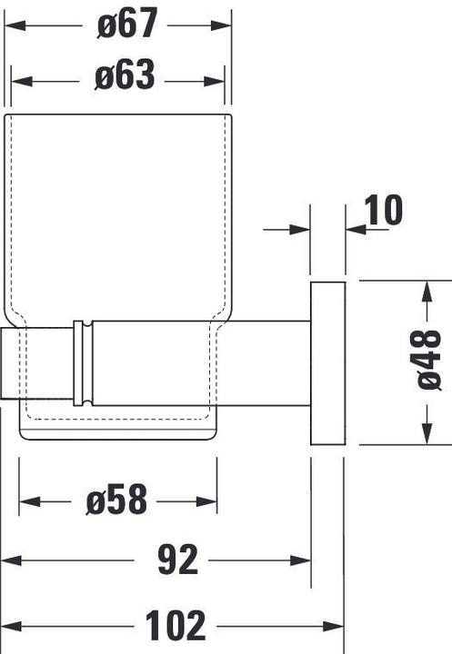 Voedingswaarden en ingrediënten Duravit Glashouder D-CODE met glas links chroom