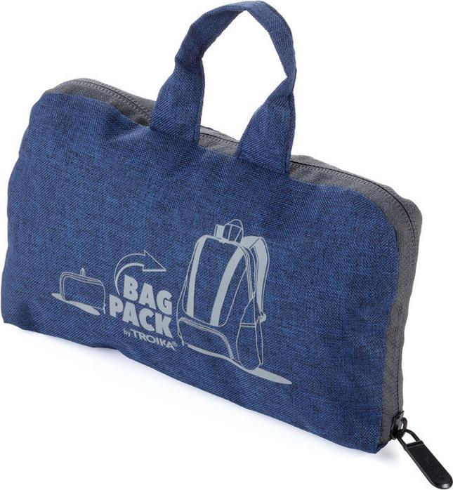 Produktbild Troika BAGPACK Rucksack faltbar, polyester, blau/grau (12 l)