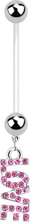 Immagine prodotto Star Piercing Banane Schwangerschaft mit Love pink (Bioflex, senza ottone, Acciaio chirurgico 316L)