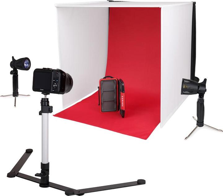 Actual product image Caruba portable photo studio 60x60x60cm with separate halogen lamps