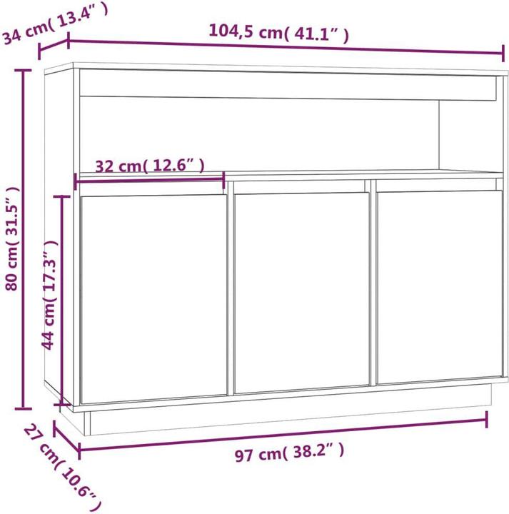 Image du produit VidaXL Sideboard (104,5 x 34 x 80 cm)