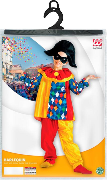 Image du produit Widmann Costume Arlequin : Avec col, pantalon, chapeau, masque (158)