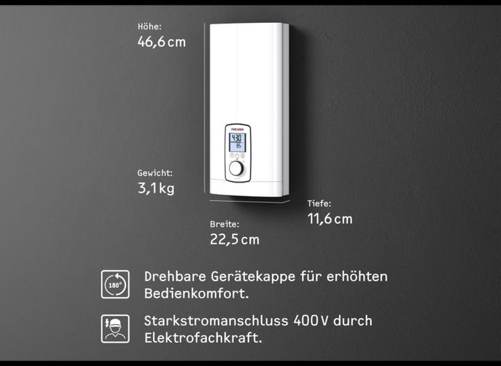 Produktbild Stiebel Eltron DHE 18/21/24 kW Vollelektronischer Durchlauferhitzer immer gradgenaue Temperatur dank 4i Technologie