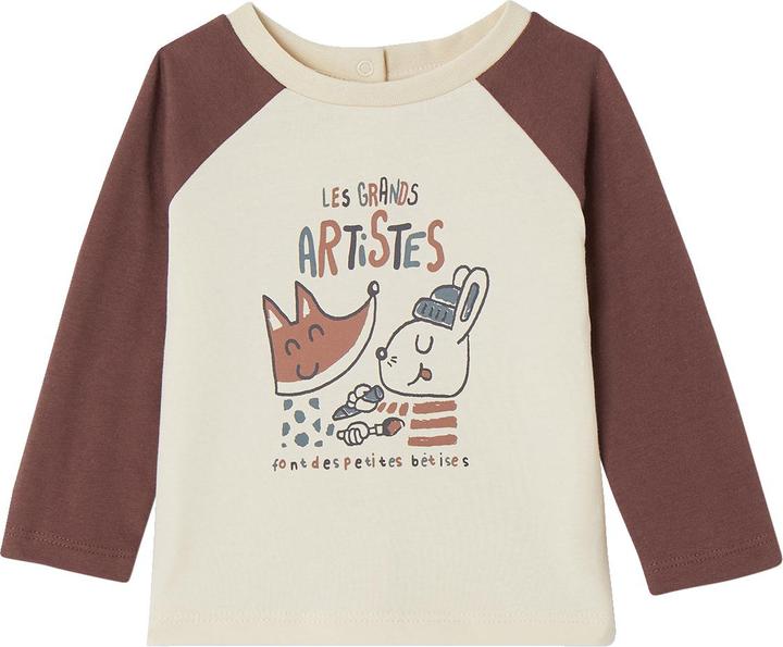 Image du produit Vertbaudet T-shirt bébé manches raglan avec imprimé, coton bio (68)