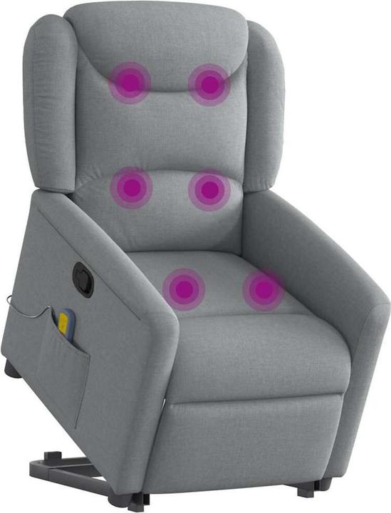 Produktbild VidaXL Massagesessel mit Aufstehhilfe Hellgrau Stoff
