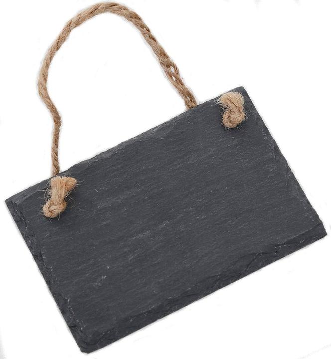 Produktbild Novaliv Schiefertafel zum Aufhängen mit Juteband Memotafel Kreidetafel Wandeko (6, 8 cm Tafel) (Wandtafel, 12 x 8 cm)