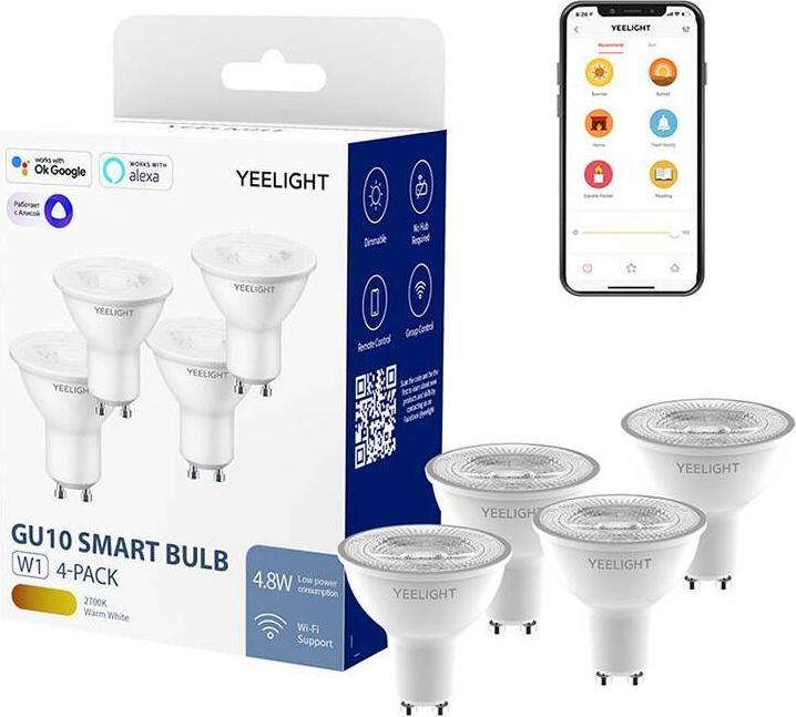 Image du produit Yeelight Smart Bulb (GU10, 4.80 W, 350 lm, 4 x, G)