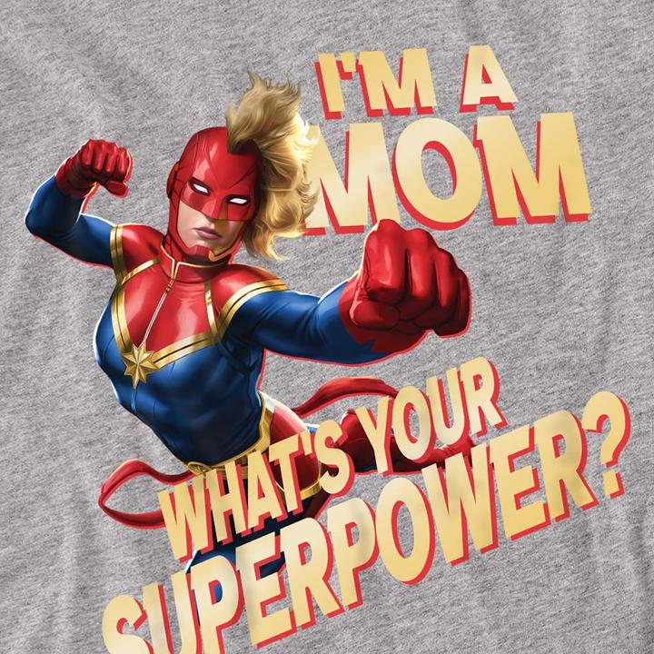 Immagine prodotto Captain Marvel Mom Superpower Maglietta Festa della Mamma Adulto Unisex (S)