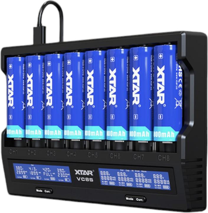 Produktbild Xtar VC8S 8-Fach Li-ion/Ni-MH Ladegerät (C, A, D, AA, AAAA, AAA, Ladegerät ohne Akku)