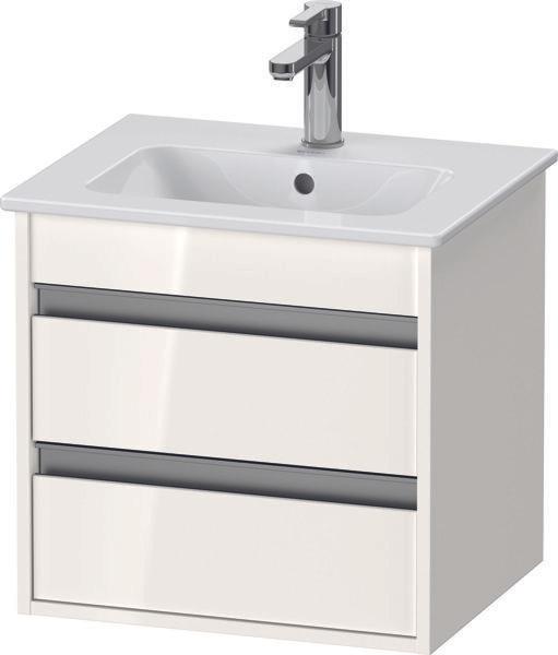 Actual product image Duravit Ketho vanity unit wall-mounted Compact 6444, 2 drawers, incl. siphon cut-out and apron, 600m