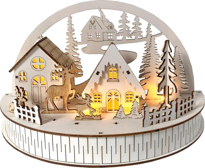 Produktbild HTI-Living Weihnachtsszene beleuchtet Winterdorf und Rehe