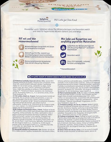 Valeurs nutritives et ingrédients dm babylove Matelas à langer