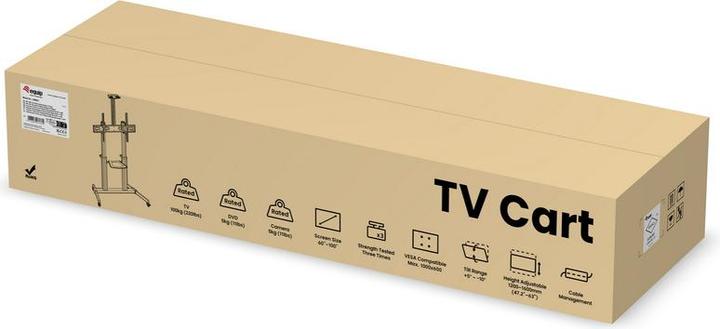 Immagine prodotto equip Carrello porta TV 60"-100"/1TFT 100kg con regolazione dell'altezza gr (100", 100 kg)