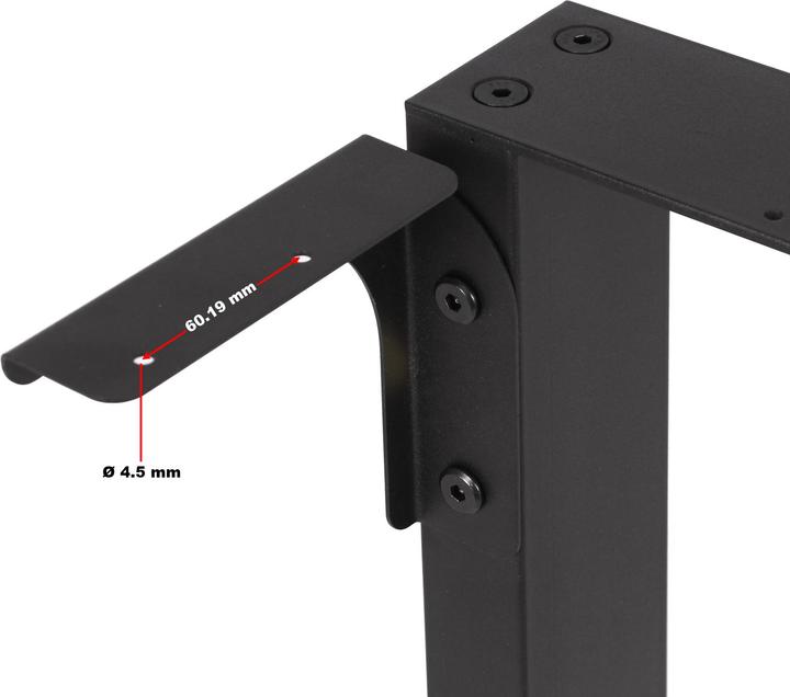 Image du produit Wiltec Pied de Banc d’assise Profil carré 30x43cm Noir Revêtement par poudre Piètement de Banquette Meuble