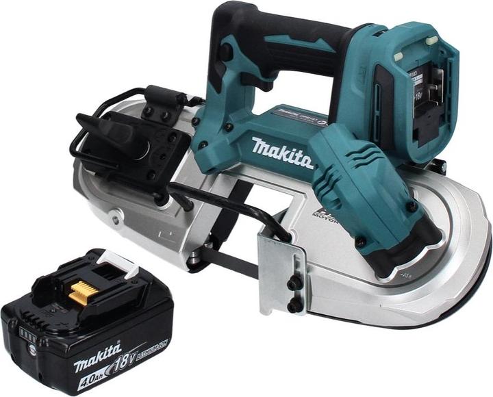 Actual product image Makita DPB 183 M1 Sega a nastro a batteria 18V 66mm + 1x Batteria 4,0 Ah - caricabatterie