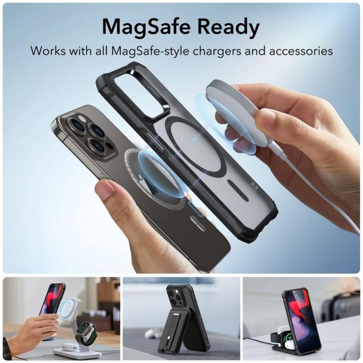 Actual product image ESR Air Armor Halolock Magsafe Iphone 15 Pro Max Frosted Black (Apple iPhone 15 Pro Max)