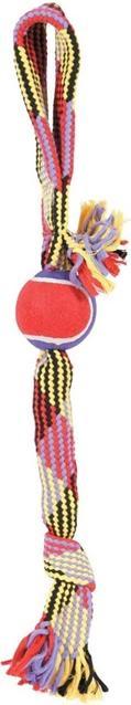 Actual product image Zolux Rope toy with tennis ball, 55 cm lasso (Ball toy dog)