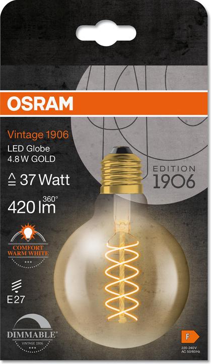 Immagine prodotto Osram Annata 1906 (E27, 4.80 W, 420 lm, 1 x, F)