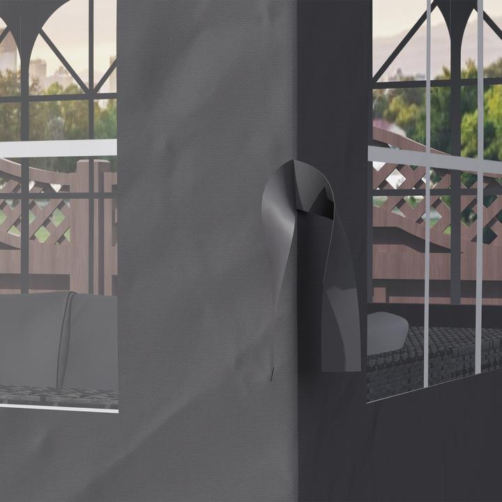 Actual product image Outsunny Pavillon-Seitenteile Polyester, Kunststoff Dunkelgrau (302 cm, 302 cm)