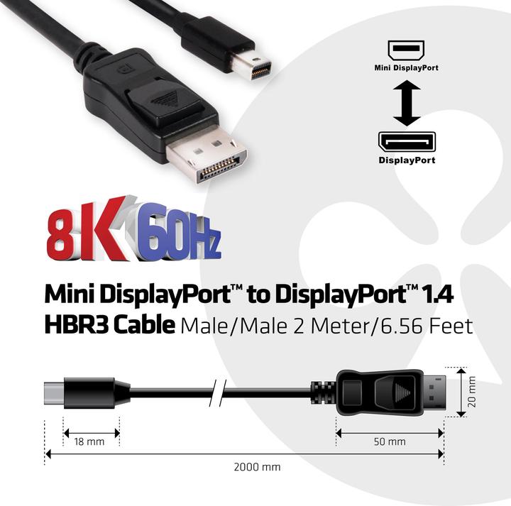 Produktbild Club 3D Mini DisplayPort — DisplayPort (2 m, DisplayPort)