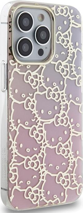 Actual product image Hello Kitty HKHCP15XHCHPEP iPhone 15 Pro Max 6.7" różowy/pink hardcase IML Gradient Electrop Crowded (Apple iPhone 15 Pro Max)
