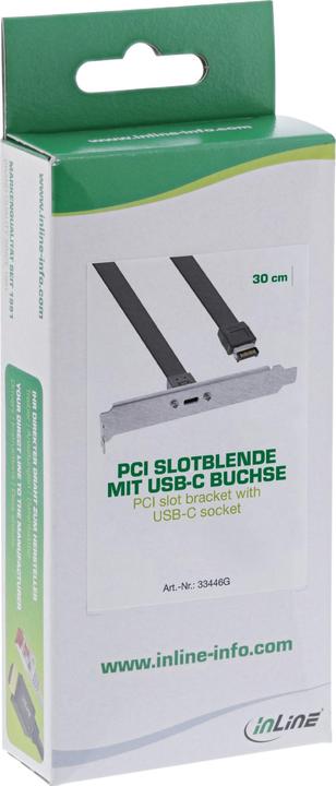 Produktbild InLine Slotblende USB Typ-C zu USB 3.1 Frontpanel Key-A intern (0.30 m, USB 3.2 Gen 2)
