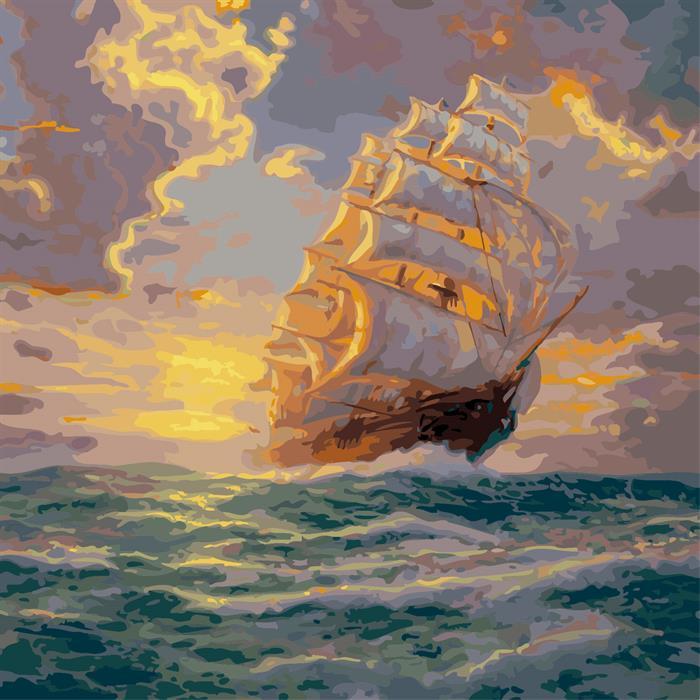 Produktbild Craft Buddy Courageous Voyage, 30x30cm Paint By Numbers Kit - Thomas Kinkade